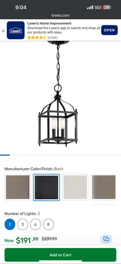 Kichler Larkin 2 -Light Black Lantern Hanging light