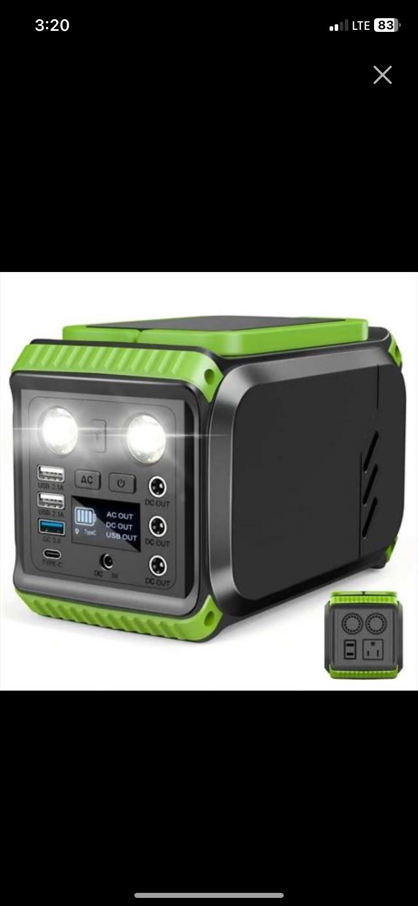 200W Portable Power Station, 148Wh 40000mAh Solar Generator 110v AC