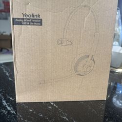 Yealink Phone Headsets for Office Phones YHS34 Lite QD to RJ9 Wired Headset Compatible with Poly Snom Grandstream Phones Desk Landline Headset with Mi