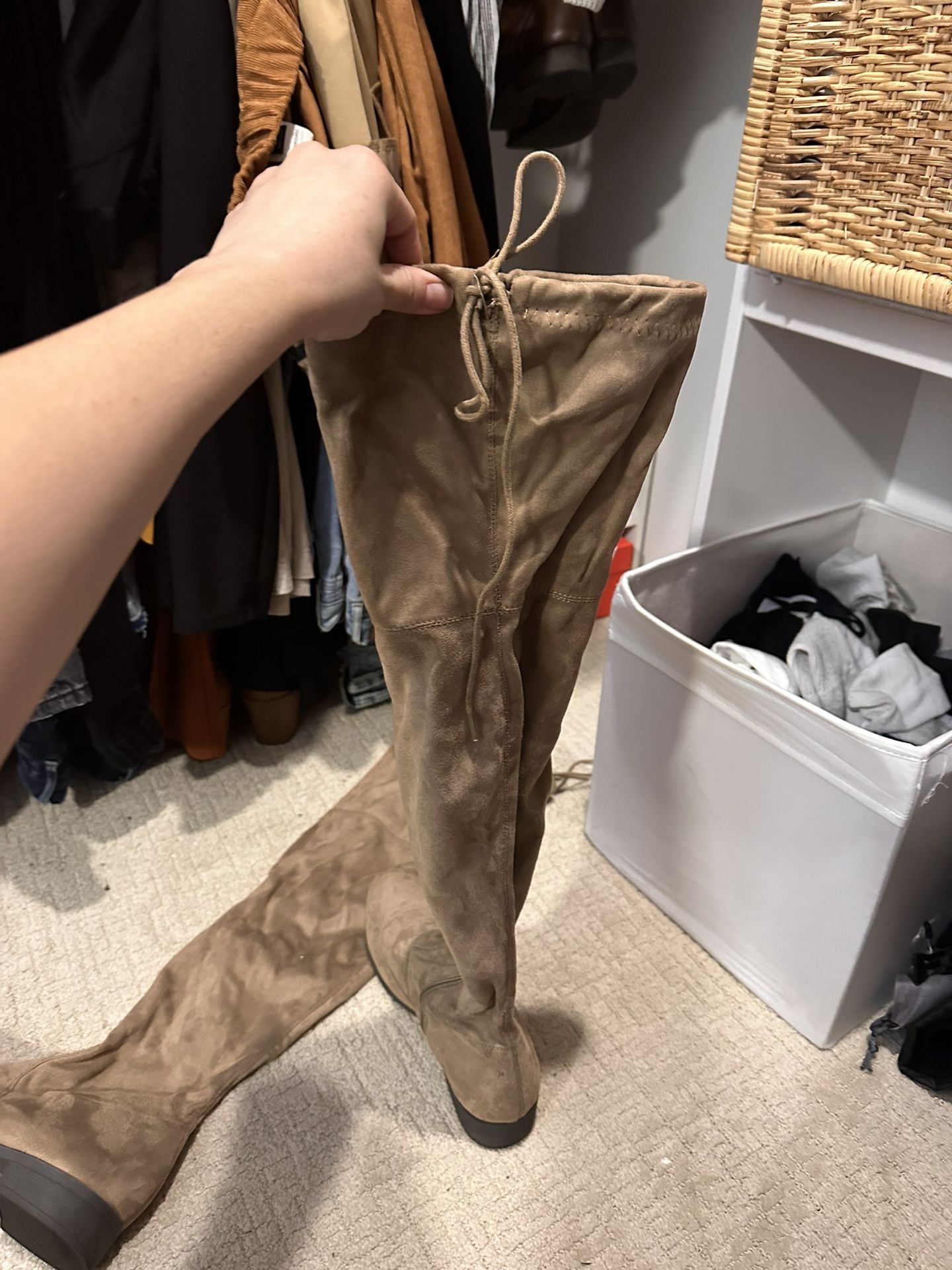 Thigh High Tan Boots Size 9