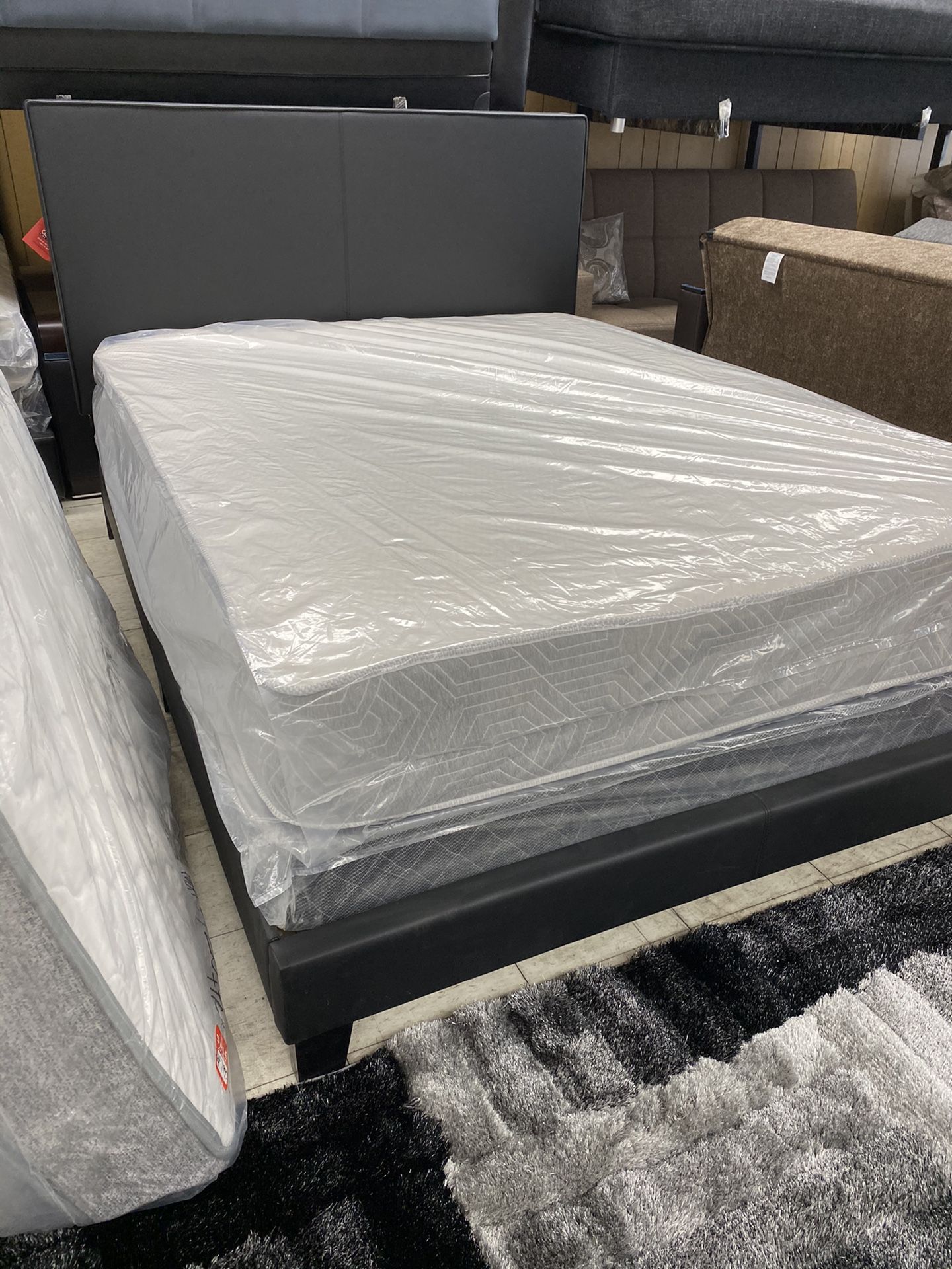 Queen bed frame and mattress, sale