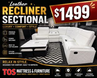 Leather Recliner Sectional. 🚚WE DELIVER🚚