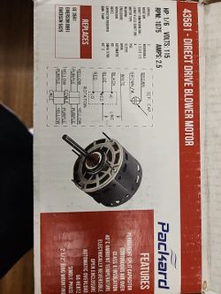 Direct Drive Blower Motor 1/6 Hp for Packard - Part# 43581