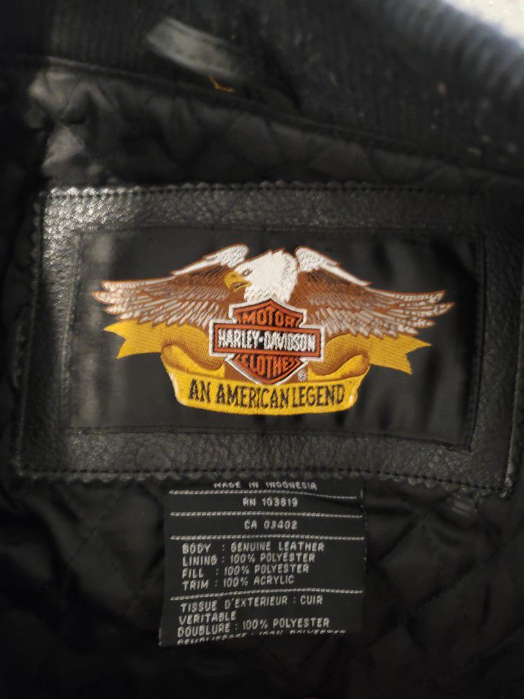 Vintage Harley Davidson Milwaukee WI Leather Colorblock Bomber