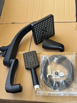 Shower head with tub spout black matte new between lamb and Owens $65