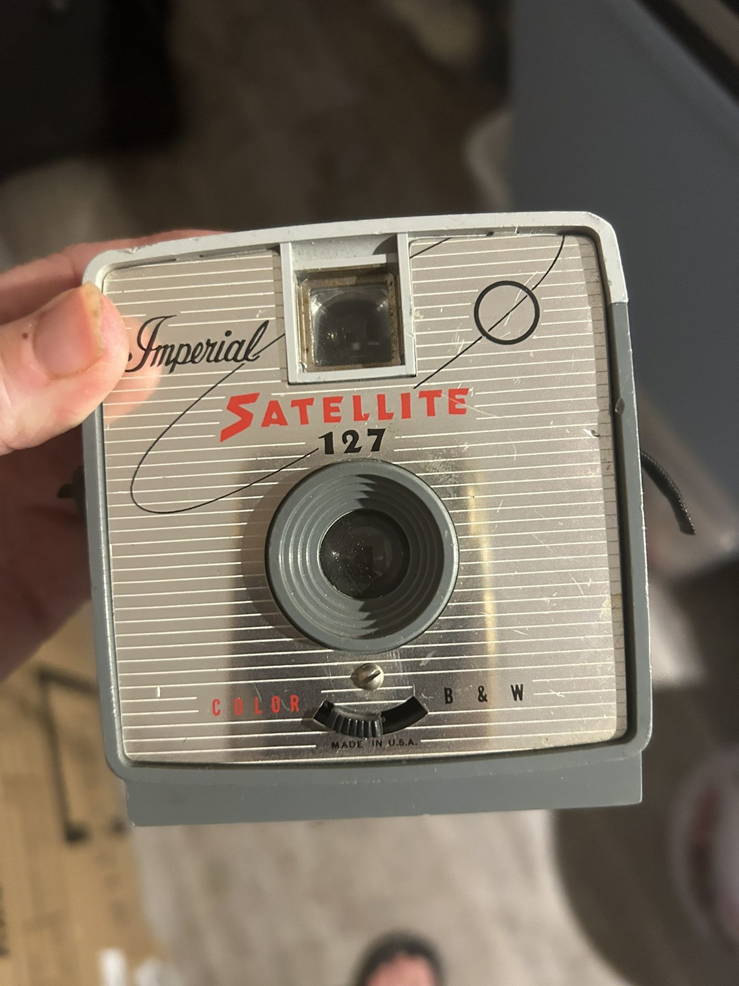 Vintage 1950s Imperial Satellite 127 Snap Shot Plastic Camera Built In Flash Made in USA Photography Mid Century Modern Decor Collectible