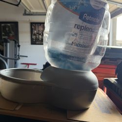 Petmate Grey Replendish Waterer Bowl with Microban for Pets, 4 Gallon