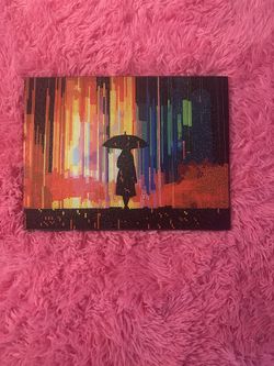 Woman In Rain Diamond Art 