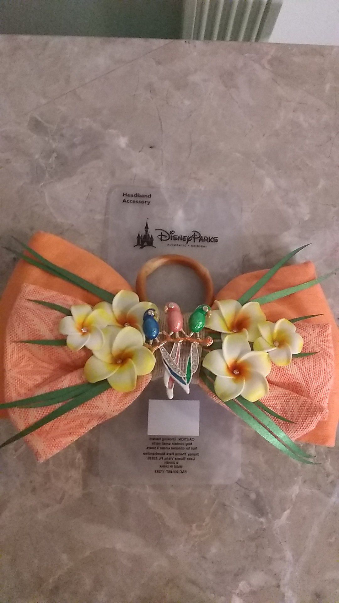 Disney Parks Enchanted Tiki Room Floral Rhinestone Birds Interchangeable Clip Bow Brand New