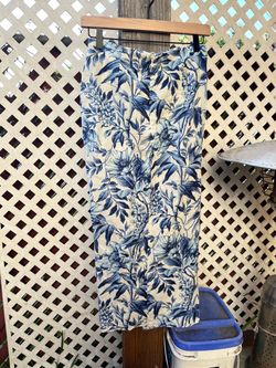 Blue Floral Midi Skirt