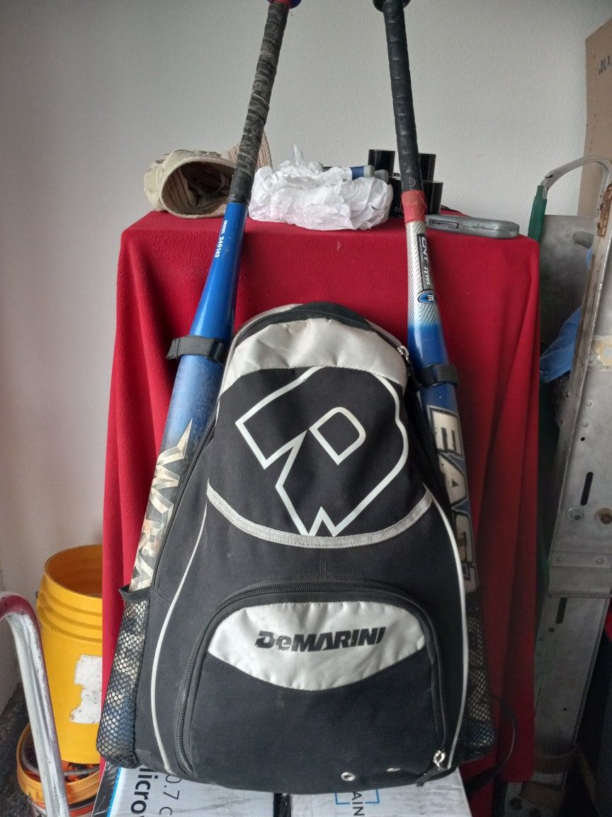 Softball Bag And Bats.