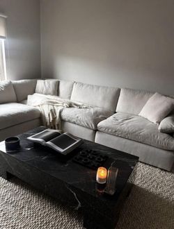 π₯ MOVING SALE β Luxury Cream Linen Sectional (Cloud-Couch Style) π₯