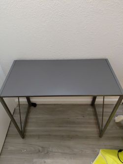 Grey work desk detachable and foldable