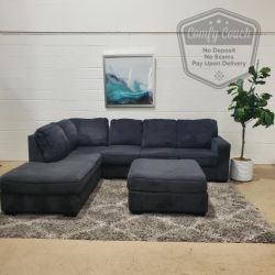 🛋️ Comfy Sectional Sofa w Ottoman (Delivery Available!! )