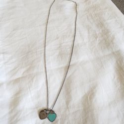 Tiffany & Co Return To Tiffany Mini Blue Hearts Sterling Silver Pendant Necklace