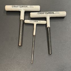 Vintage Craftsman 3 pc Cushon Grip T-Handle Hex Allen Wrenches 4, 8, 10mm