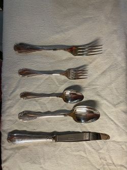 Christofle  Pompadour 12 Service Silverplate Flatware Set