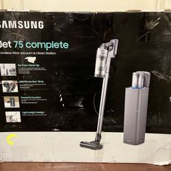 SAMSUNG Jet 75 Complete Cordless Stick Vacuum Cleaner w/ Clean Station, Removable Battery, Lightweight, Powerful Cleaning for Hardwood Floors, Carpets