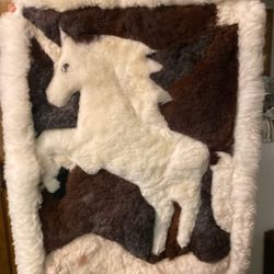Unicorn Decor Made Of Lama Fur From SA