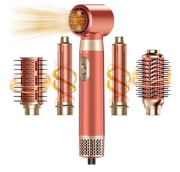 5 in 1 Blow Dryer Brush Set, Upgrade Hair Dryer & Blow Dryer Brush & Air Curling Wrap & Paddle Brush