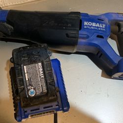 kobalt reciprocating saw with charger and battery