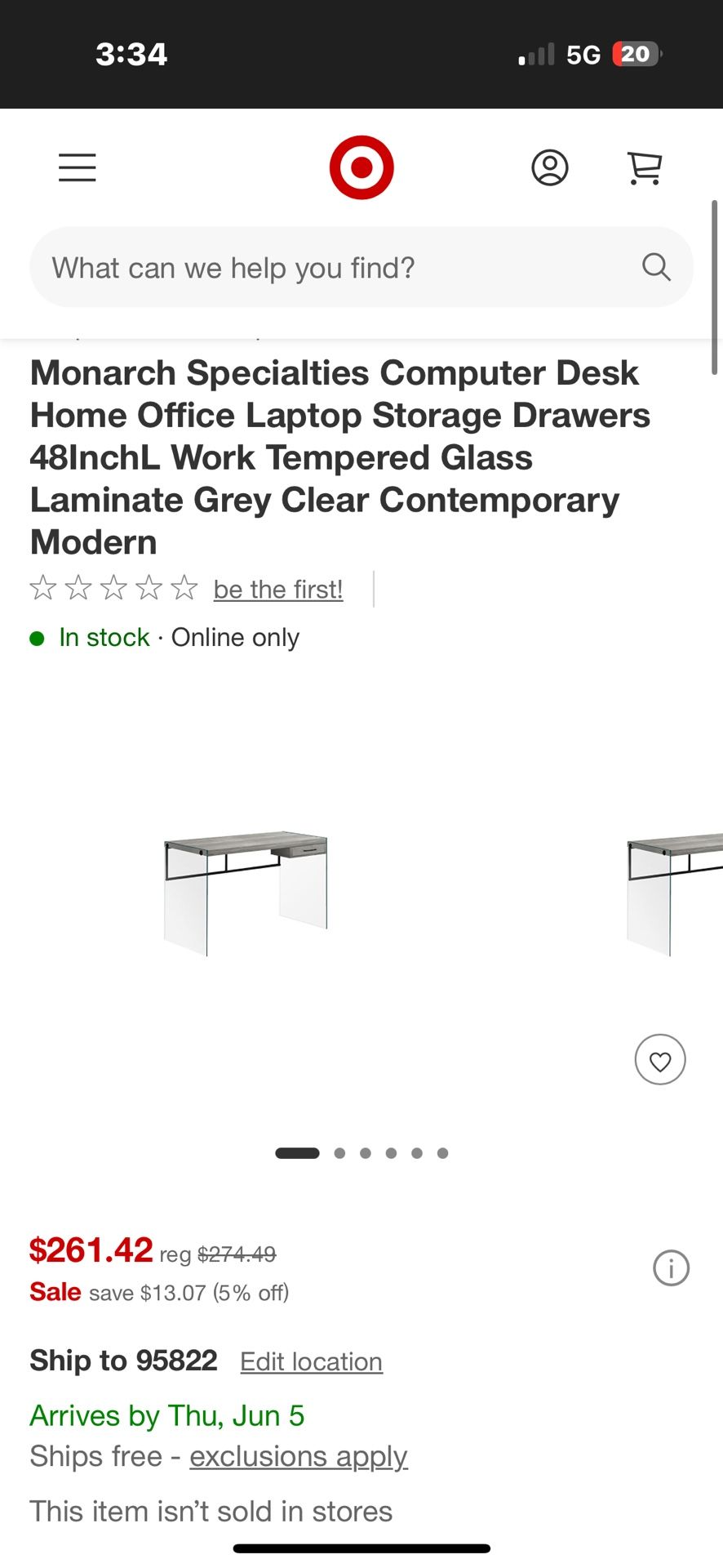 New Glass/Wood Desk