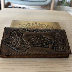 Vintage Handcrafted Genuine Leather Wallet from Iraq