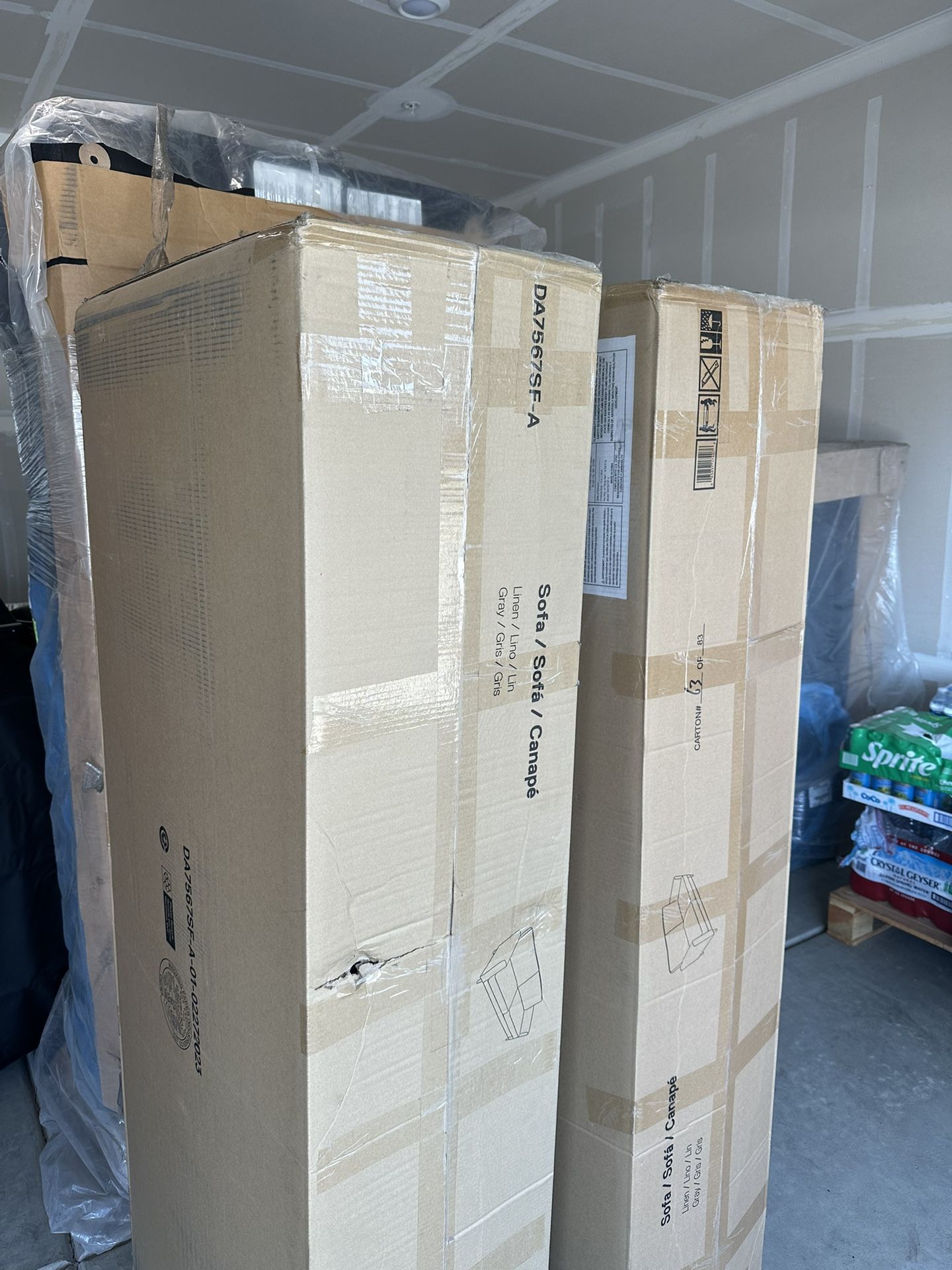 2x GREY SOFAS $225 EA BRAND NEW!!!