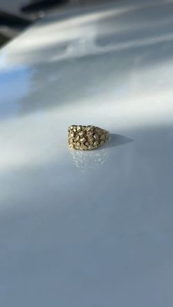 Gold nugget ring 14k