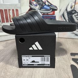New Adidas Adilette Aqua Black Slide Sandals Men's Sizes 11, 12, 13