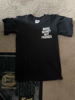 Make Money Not Friends Black Graphic T-Shirt