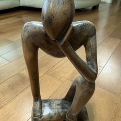 Handcrafted Wooden Art Piece - “The Contemplator”