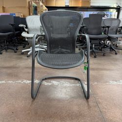 Herman Miller Aeron Ergonomic Office Side Chair in Graphite with Store Warranty