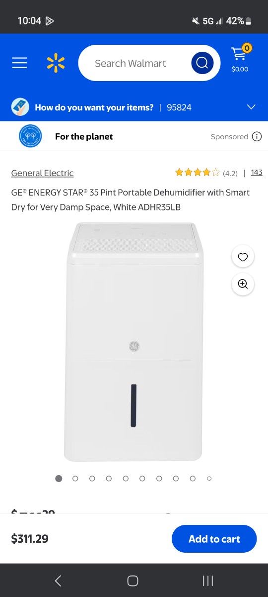 GE Dehumidifier 35 Pint