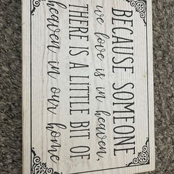 Hobby Lobby Wood Box Sign – "Heaven In Our Home" Memorial Decor