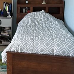 Twin storage bed with mattress 