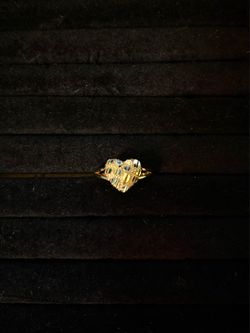 Gold Nugget Heart Ring