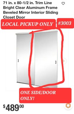 ➿️ 71"x 80-1/2" Trim Line Bright Clear Aluminum Frame Beveled Mirror 👉One Side #3003