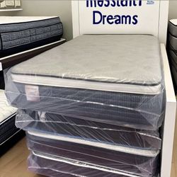 Full Size Mattress Pillow Top 14 Inches Excellent Comfort New From Factory With it’s Plastic Available in All Size Delivery Same Day