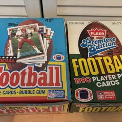 1989 TOPPS and 1990 FLEER Football Trading Cards Sealed Packs