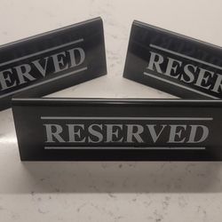 Double Sided Table Tent Reserved Signs, Set of 3