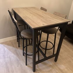 Modern Counter-Height Dining Set – Table + 4 Stools