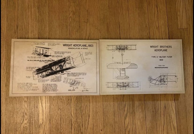Vintage Wright Brothers Patent Framed Canvas Print