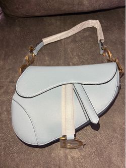 Light blue saddle shoulder bag