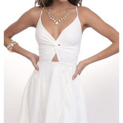 This Lucy in the Sky white a-line dress size Large is brand new without tags