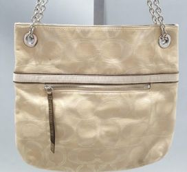 Coach Tan/Gold Tone Shoulder Bag