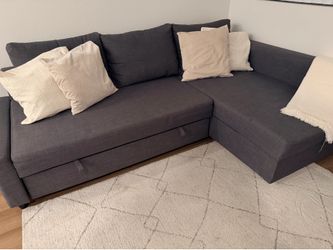 Sleeper Section 3 Seat Sofa with Storage - Dark Grey