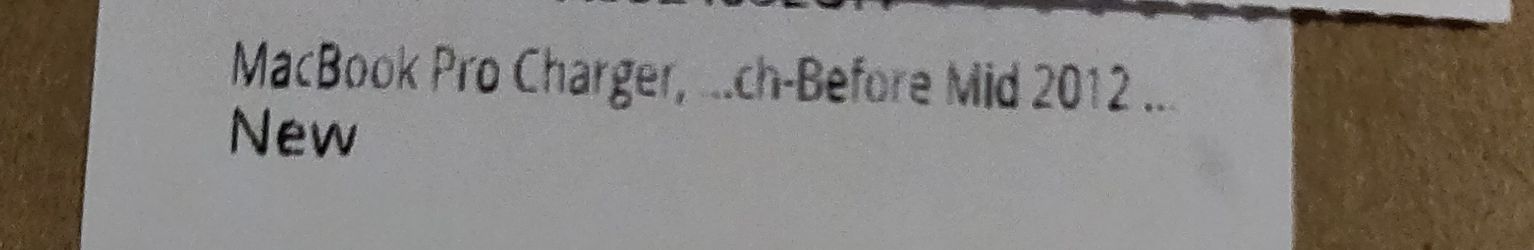 MacBook pro charger 2012