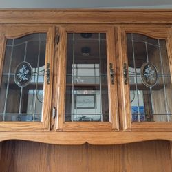 Oak Hutch, China cabinet - vintage