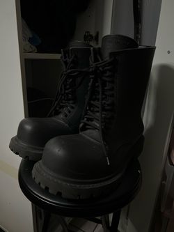 2023 Balenciaga Steroid Exaggerated Combat Runway Boot Black